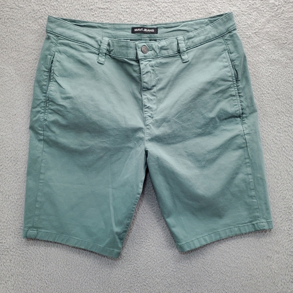 Mavi Mike Twill Shorts Mens Size 36 Blue Green